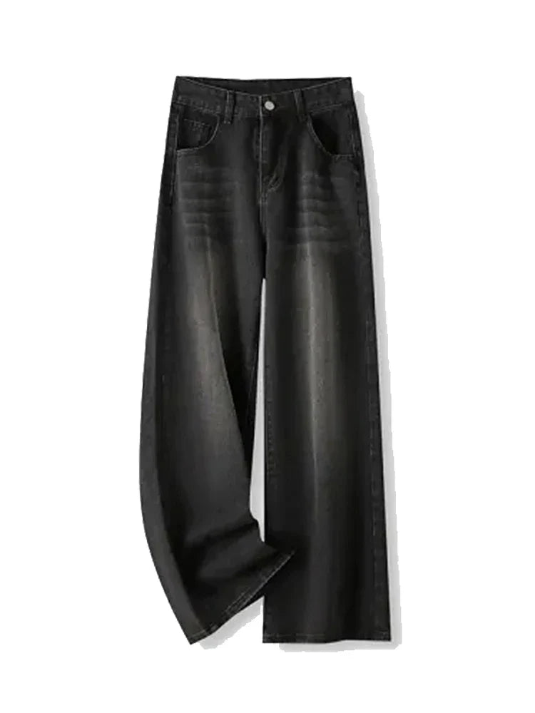 Retro High-Waist Straight Baggy Jeans